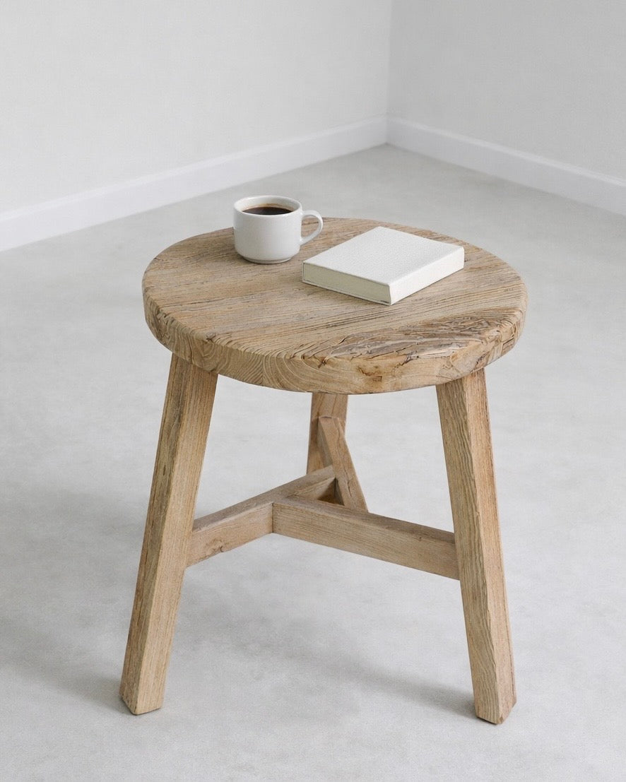 שולחן צד  מעץ אלון ממוחזר דגם גיל