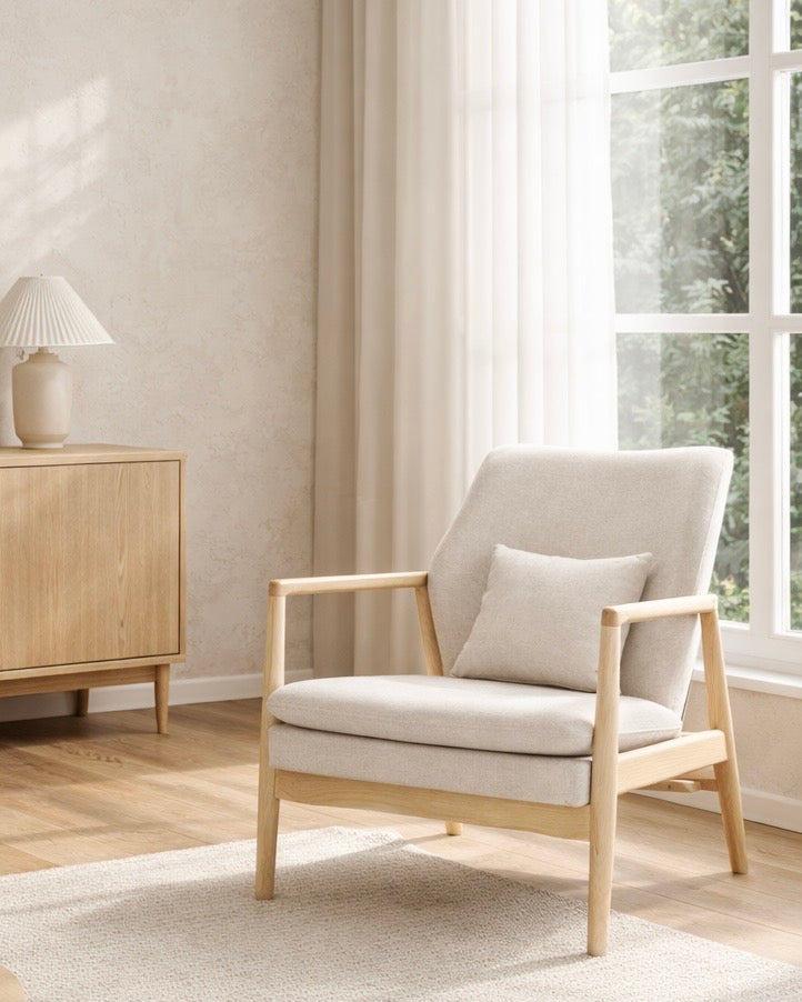 כורסא דגם דנבר ריפוד בצבע קרם  (Copy)