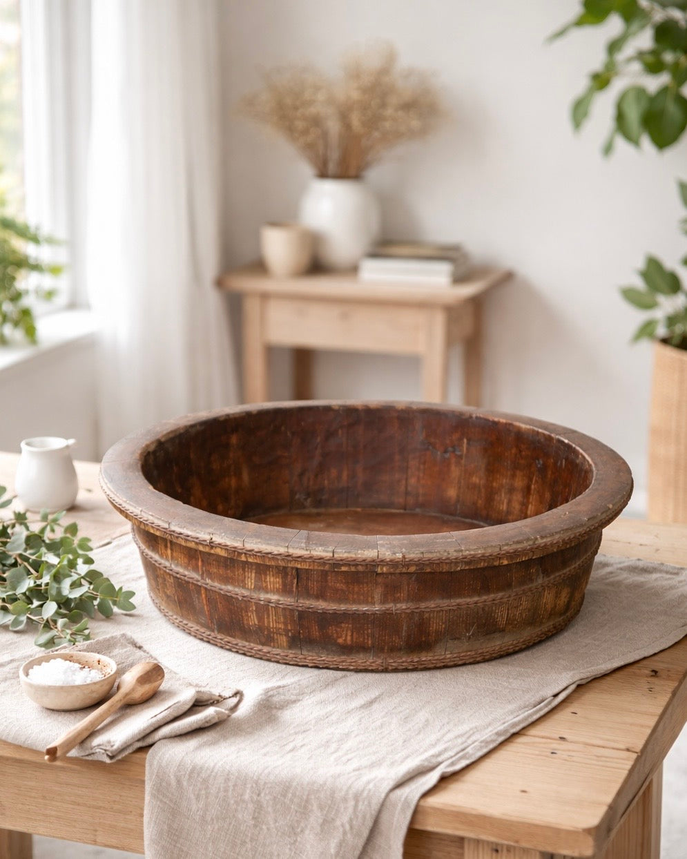 קערה ענקית מעץ ממוחזר דגם שחר