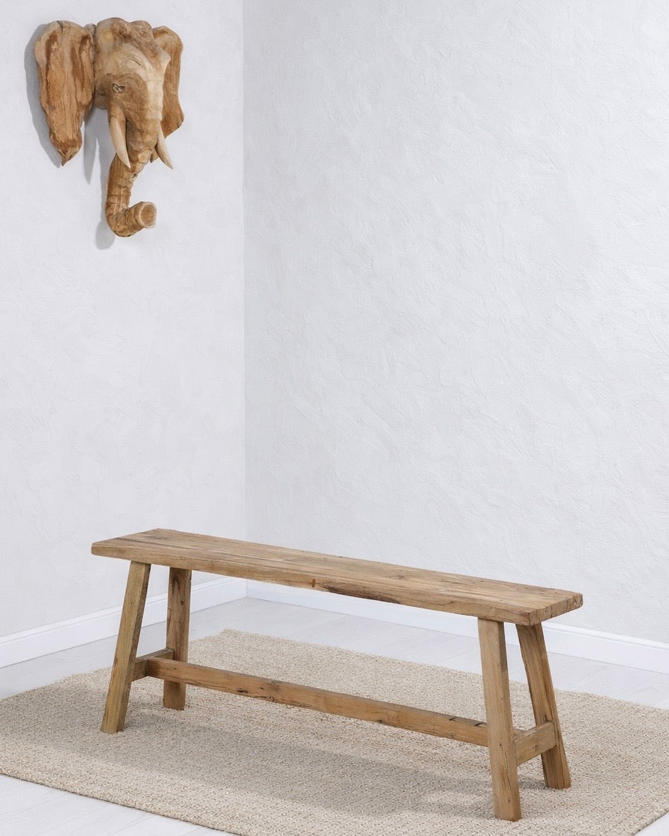 ספסל מעץ טיק דגם חושן 120 ס״מ