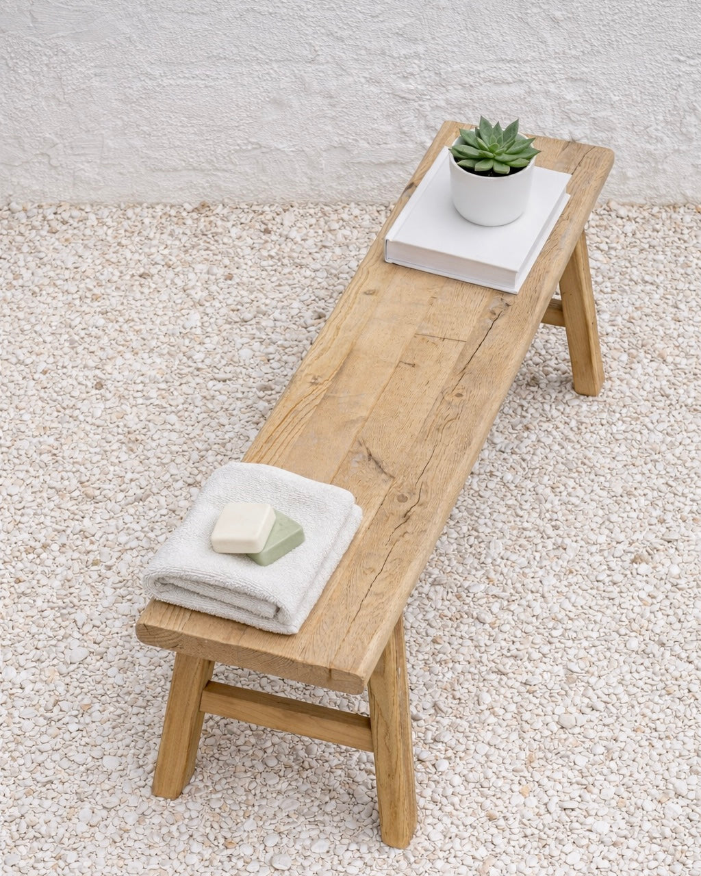 ספסל מעץ אלון ממוחזר דגם דין 150 סמ