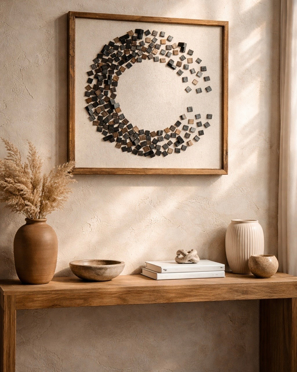 תמונה דקורטיבית דגם גל צבע שחור