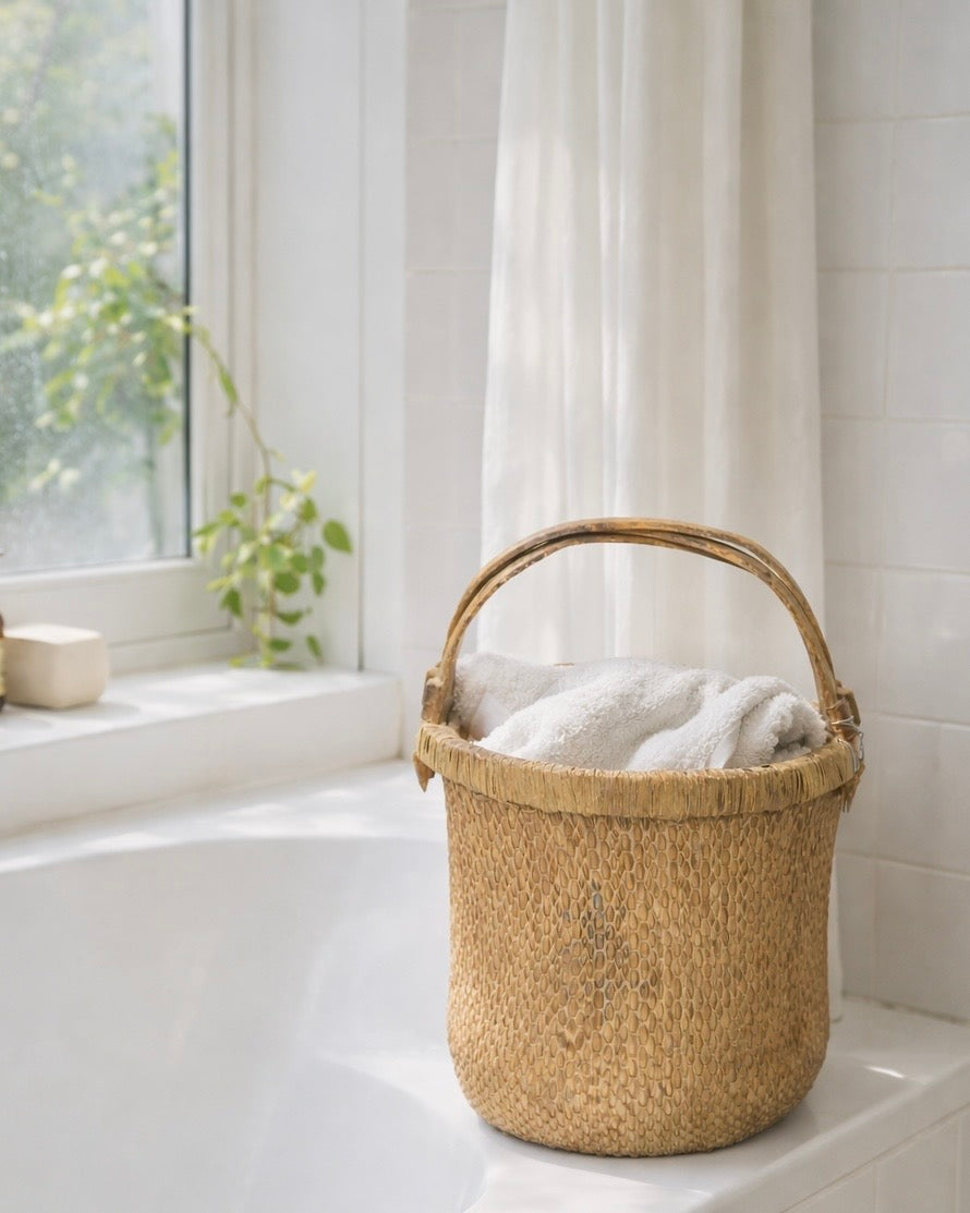 סל מראטן ועץ טבעי דגם צוף