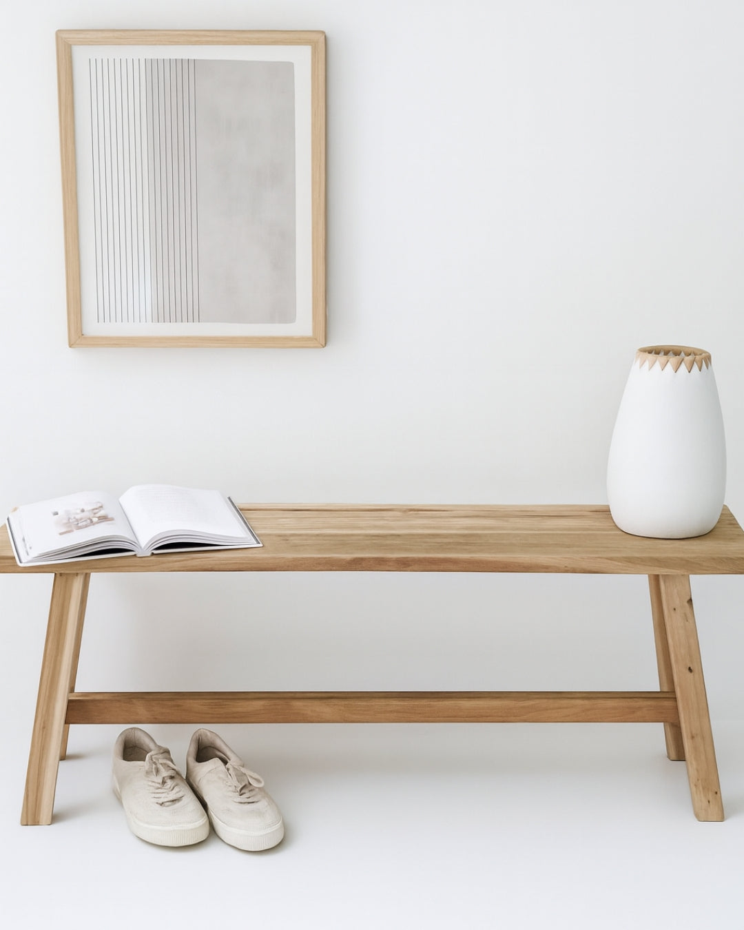 ספסל מעץ טיק דגם חושן 120 ס״מ