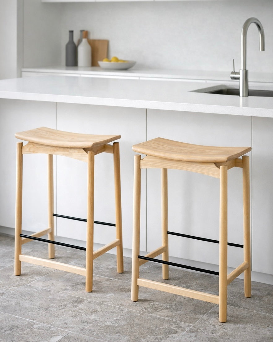 כסא בר דגם פלג צבע טבעי