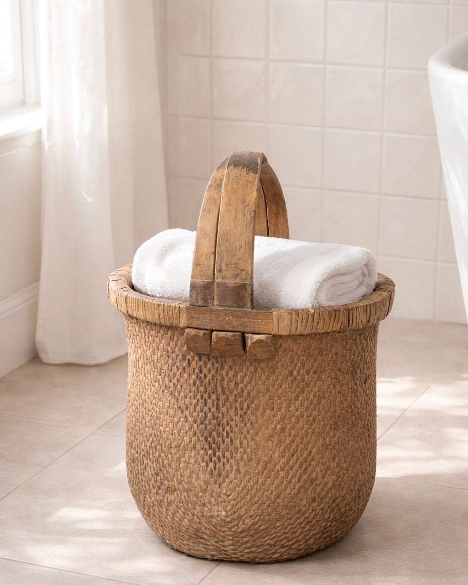 סל מראטן ועץ טבעי דגם צוף