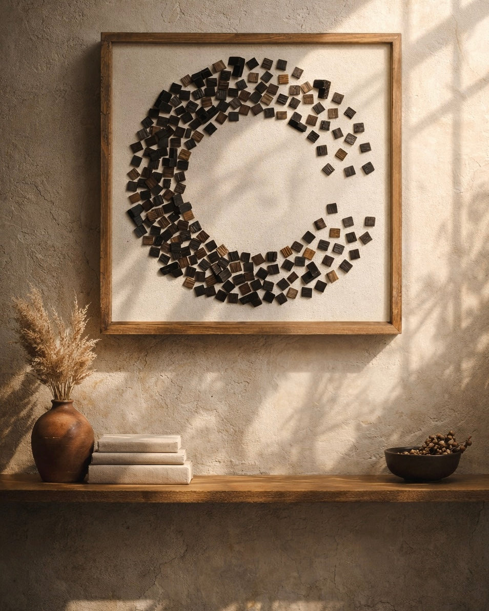 תמונה דקורטיבית דגם גל צבע שחור