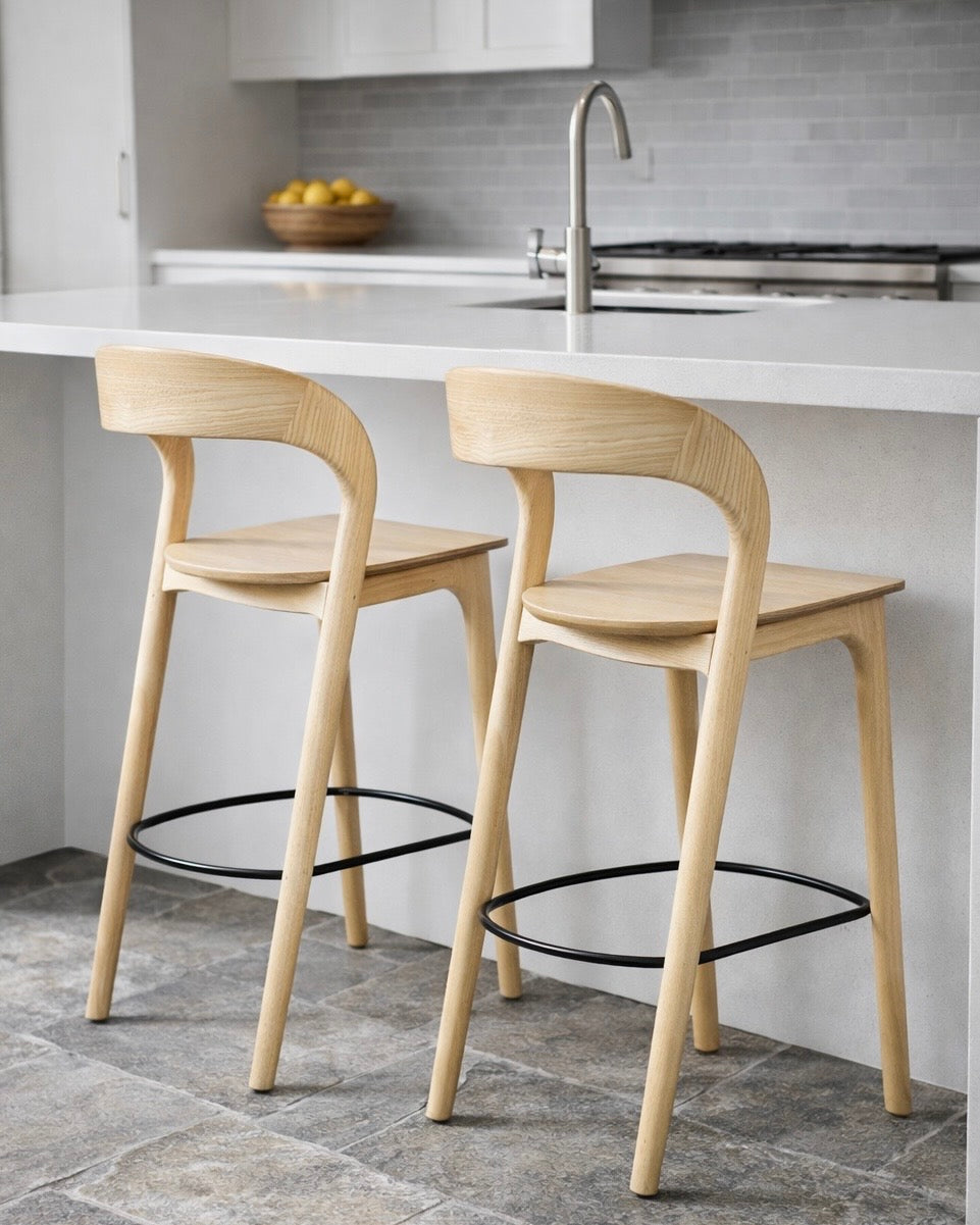 כסא בר דגם אפק צבע טבעי