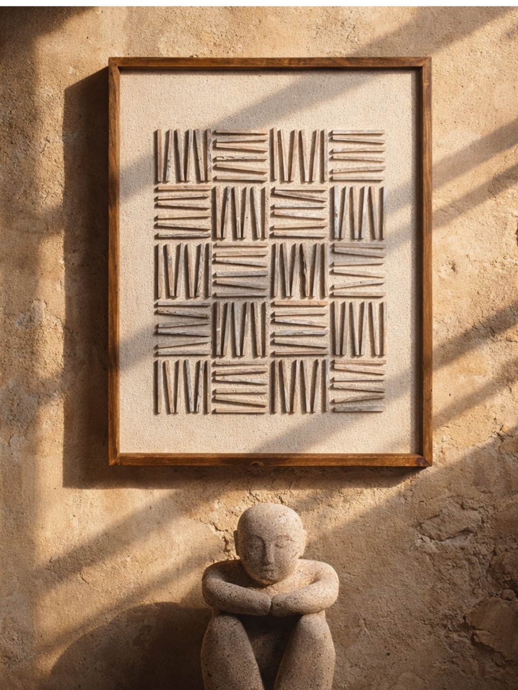 תמונה דגם קווי חול לבן