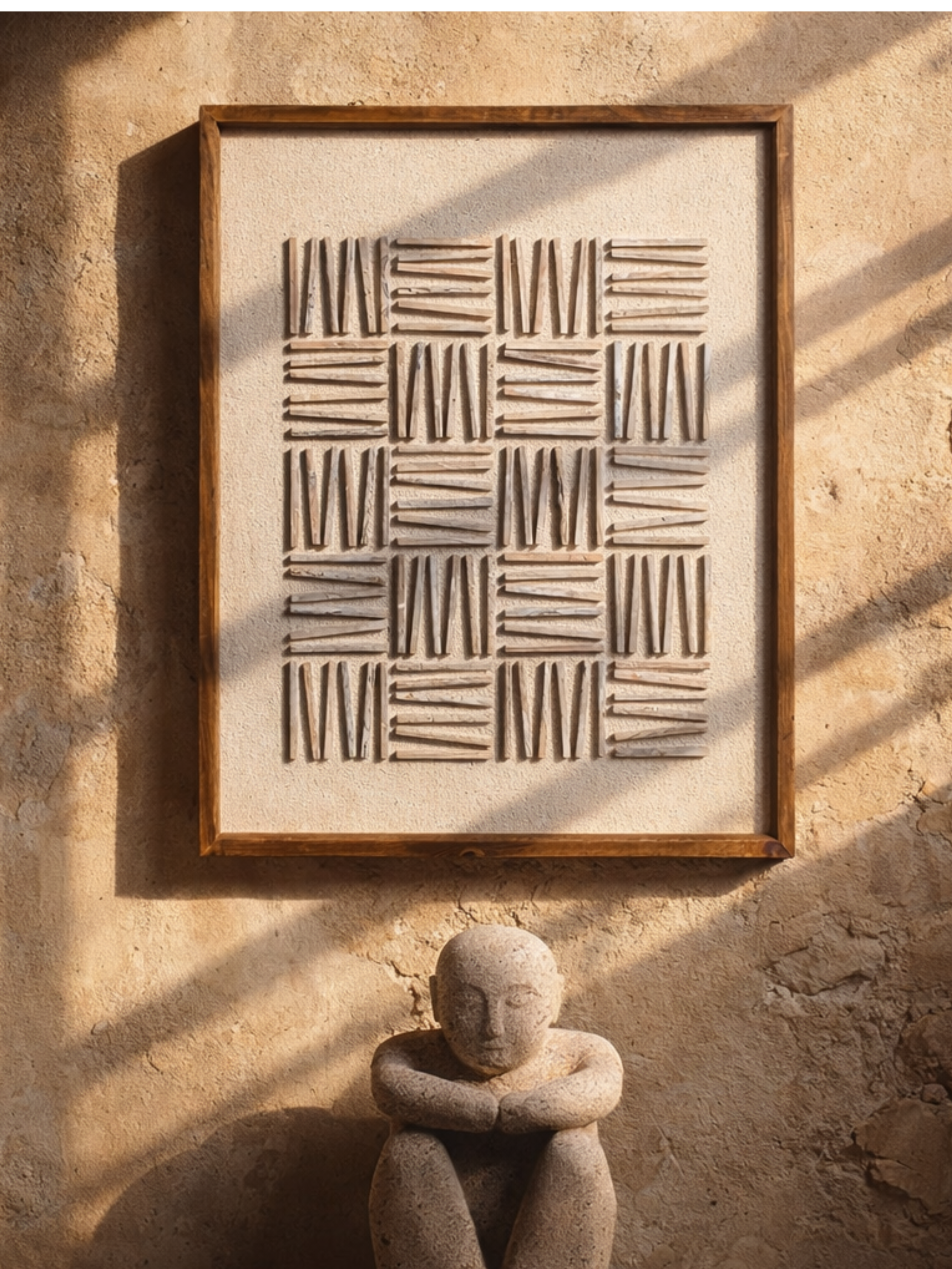 תמונה דגם קווי חול לבן