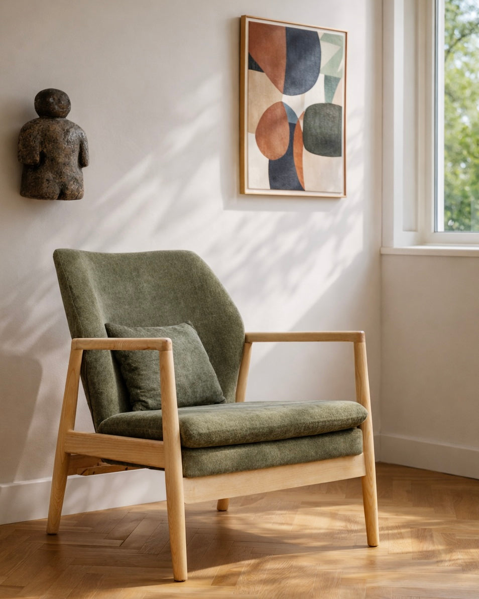 כורסא דגם דנבר ריפוד ירוק