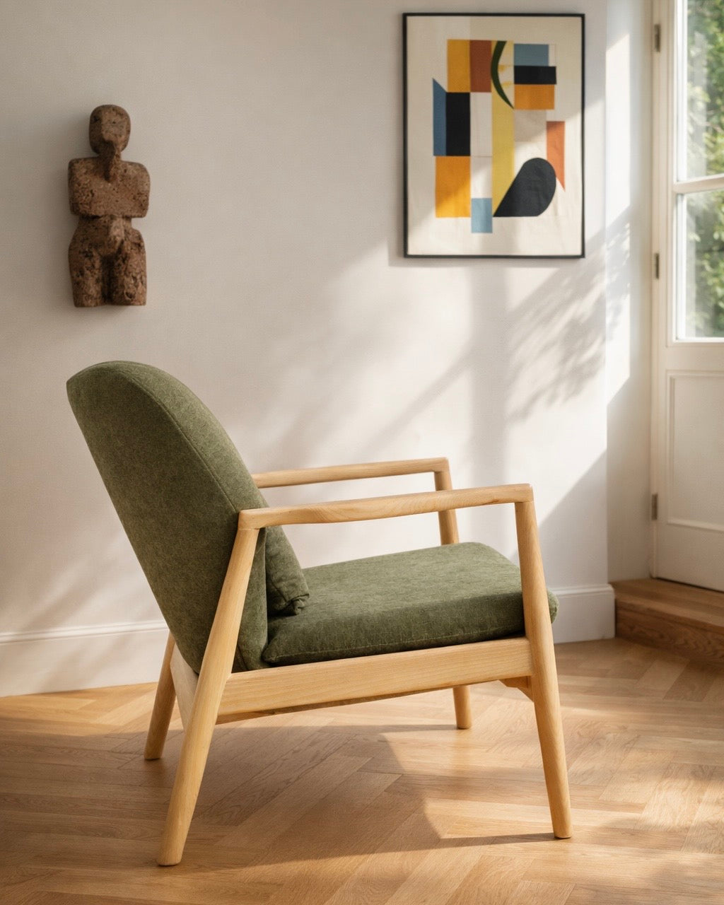 כורסא דגם דנבר ריפוד ירוק