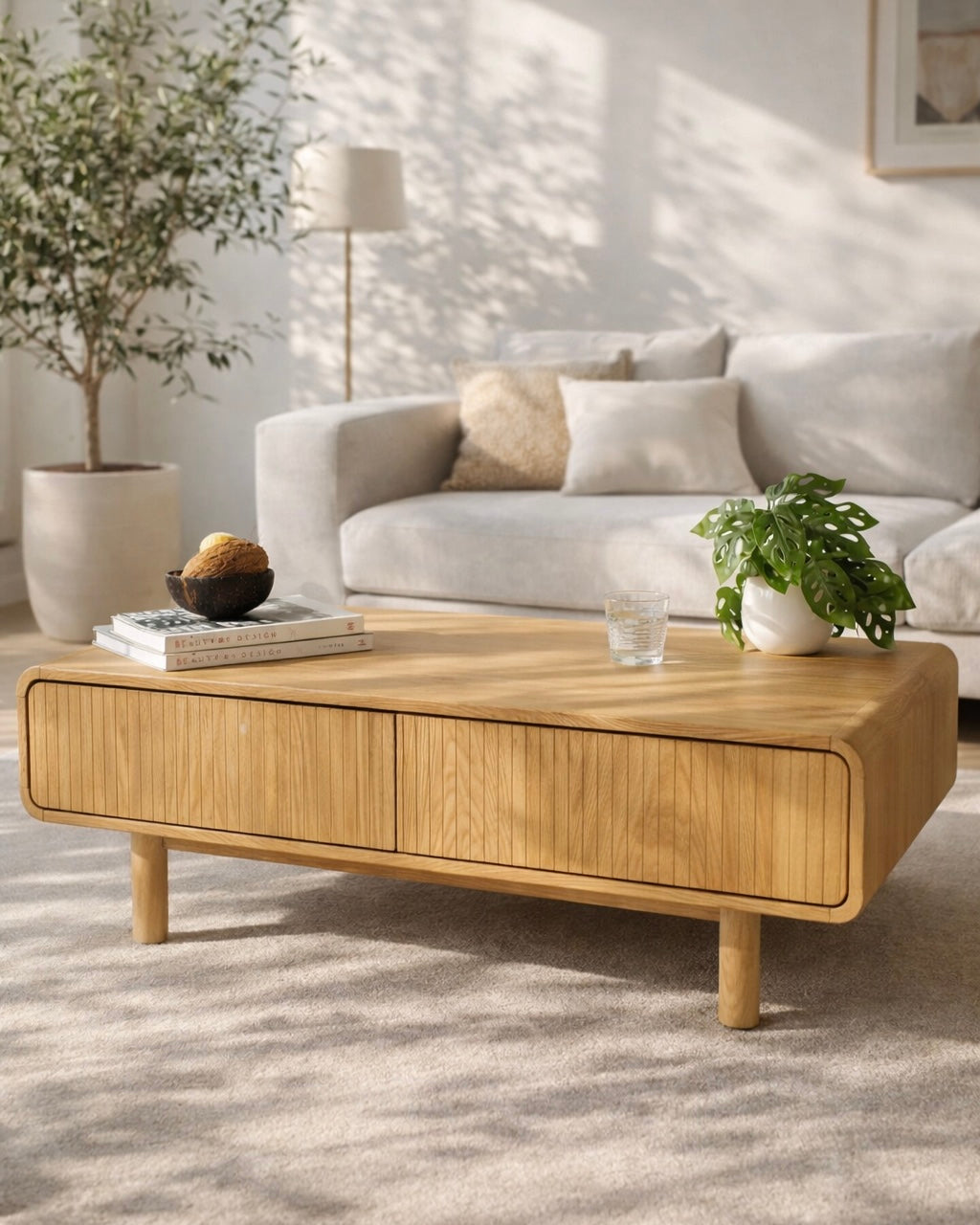 שולחן סלון דגם אלפים עם מגירות אחסון