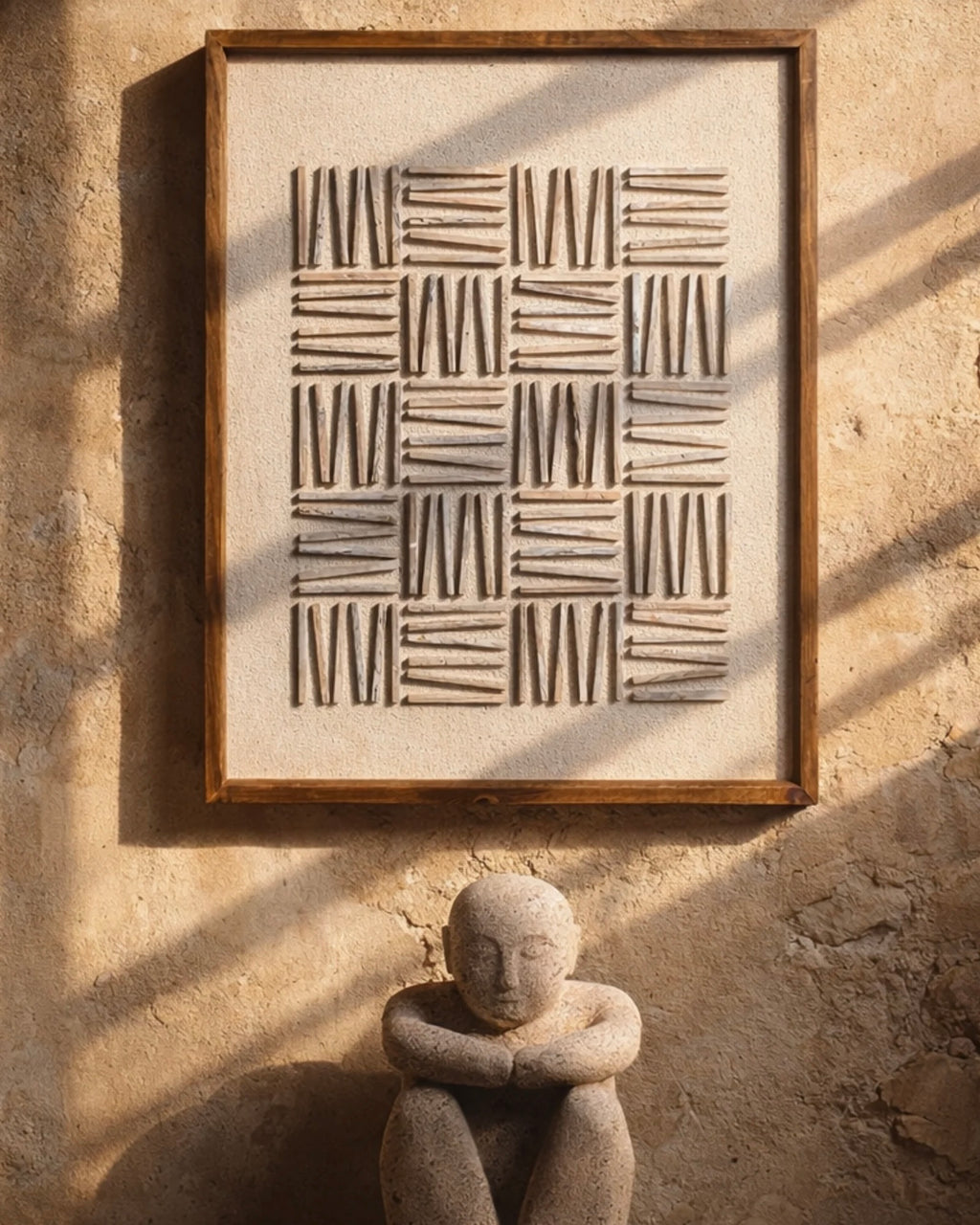 תמונה דגם קווי חול לבן