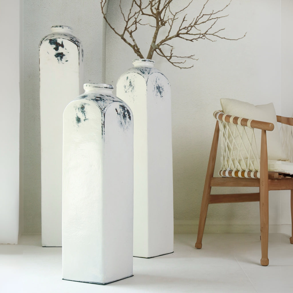 סט 3 כדים דגם ריו בצבע לבן