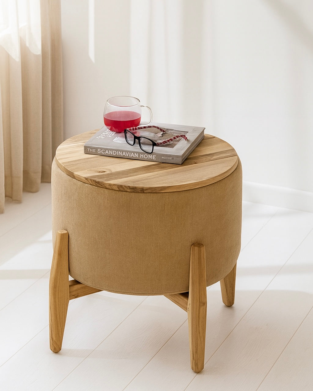 סטול / שולחן צד דגם קבאנה עץ בגוון טבעי